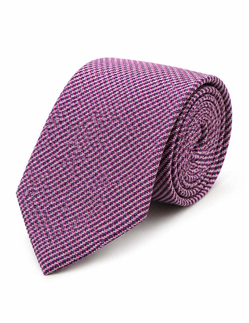 Express Design Studio Tie 100% Italian Silk Red Navy Plaid Made USA Vintage